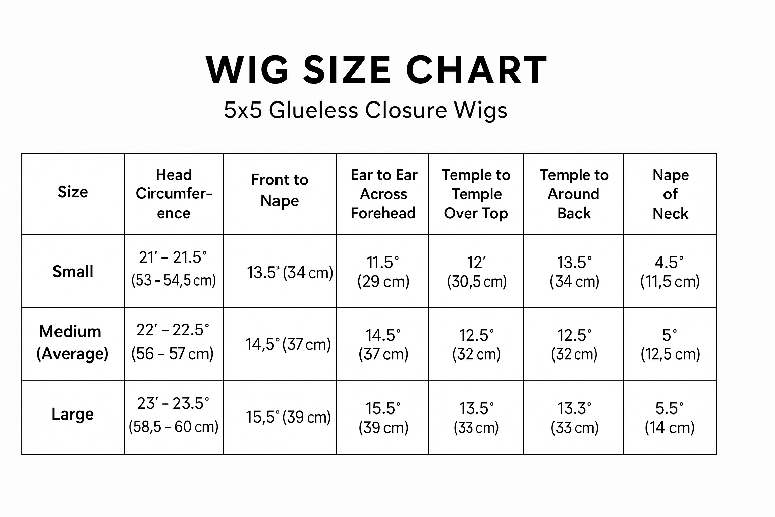 HD 5x5 Ready To Wear Wig